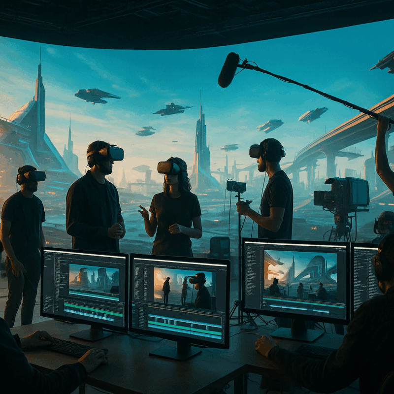 futuristic film set
